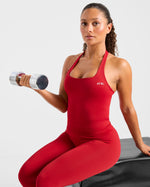 Enhance Seamless Halterneck Top - Rouge