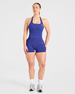 Enhance Seamless Halterneck Top - Cobalt Bleu