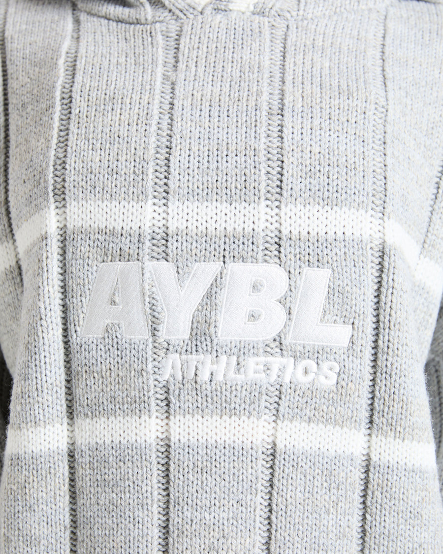 Athletics Oversized Knitted Hoodie - Gris Marl