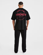 Cam Kissel x Strength Starts Here Oversized T Shirt - Noir/Rouge