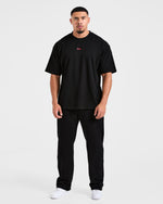 Cam Kissel x Strength Starts Here Oversized T Shirt - Noir/Rouge