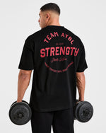 Cam Kissel x Strength Starts Here Oversized T Shirt - Noir/Rouge