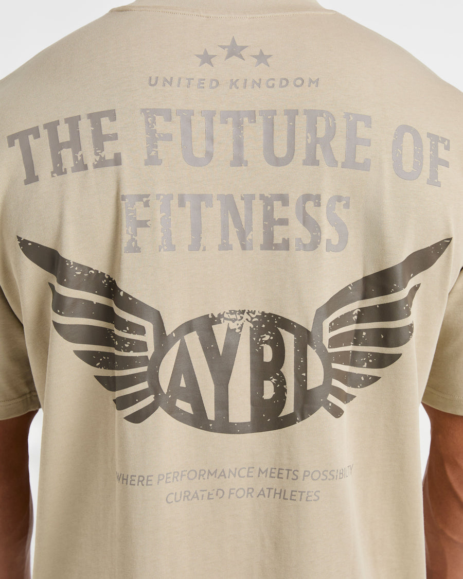 Future Fitness Oversized T Shirt - Dusty Sand