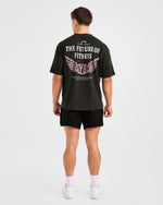 Future Fitness Oversized T Shirt - Charcoal/Mauve