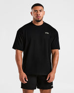 Lift Heavy Oversized T Shirt - Noir/Off Blanc