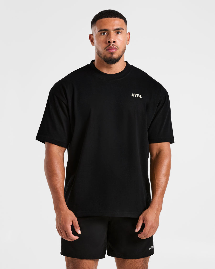 Lift Heavy Oversized T Shirt - Noir/Off Blanc