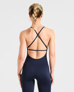 Sculpt Backless Flared All In One - Deep Navy