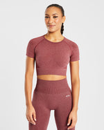 Empower Seamless Crop Top - Rouge Marl