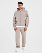 Craft Oversized Zip Up Hoodie - Fog