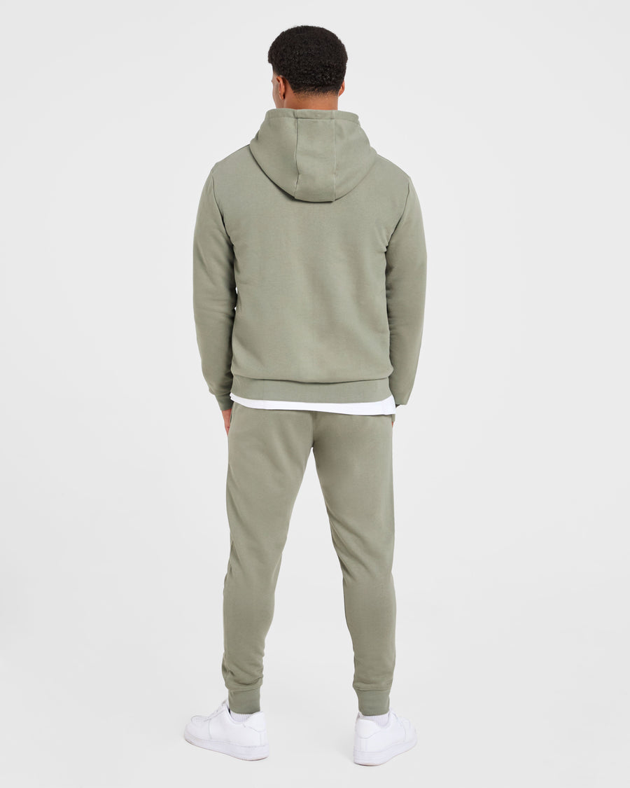 Essential Lightweight Zip Up Hoodie - Washed Sage