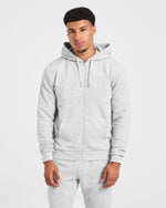 Essential Lightweight Zip Up Hoodie - Gris Marl
