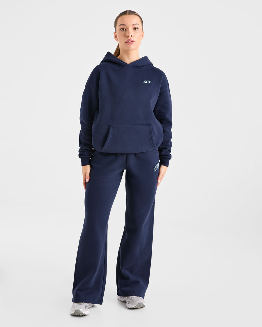 AYBL Sports Club Oversized Straight Leg Joggers - Navy/Bleu