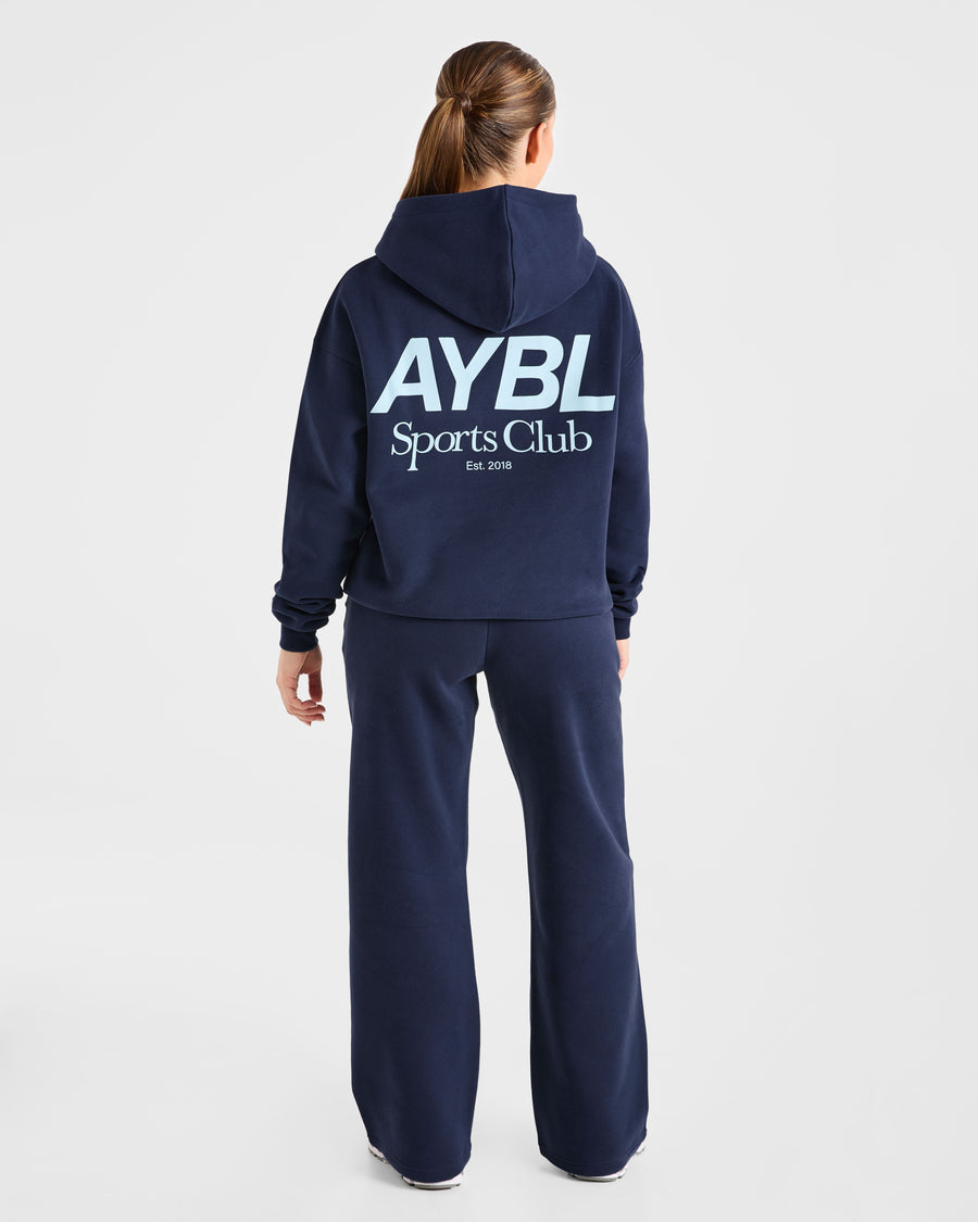 AYBL Sports Club Oversized Straight Leg Joggers - Navy/Bleu