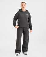AYBL Sports Club Oversized Straight Leg Joggers - Charcoal/Jaune