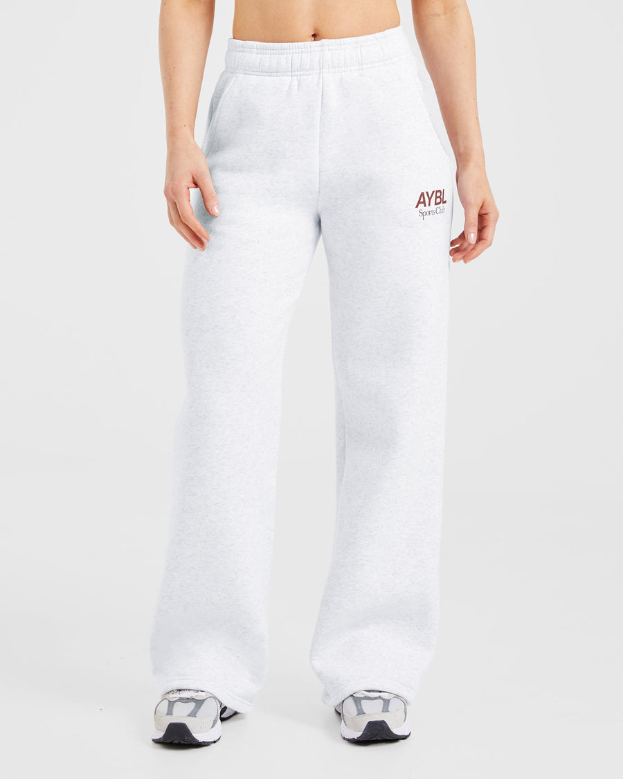 AYBL Sports Club Oversized Straight Leg Joggers - Gris Marl/Burgundy