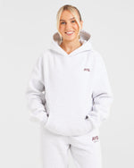 AYBL Sports Club Oversized Hoodie - Gris Marl/Burgundy