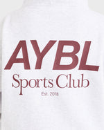 AYBL Sports Club Oversized Hoodie - Gris Marl/Burgundy