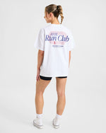 Run Club Oversized T Shirt - Blanc