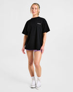 Varsity Dept. Oversized T Shirt - Noir/Lilac