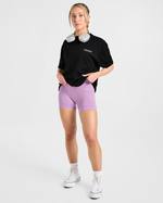 Varsity Dept. Oversized T Shirt - Noir/Lilac