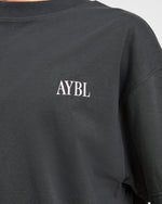 AYBL Strength Studio Oversized T Shirt - Charcoal/Rose