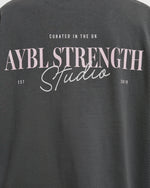 AYBL Strength Studio Oversized T Shirt - Charcoal/Rose