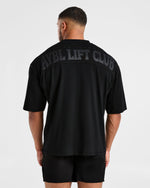 Lift Club Distressed Oversized T Shirt - Noir/Charcoal