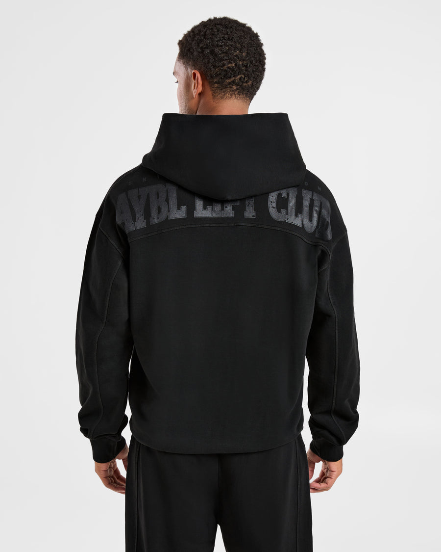 Lift Club Distressed Hoodie - Noir/Charcoal