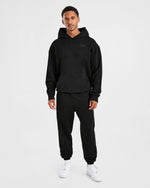 Lift Club Distressed Hoodie - Noir/Charcoal