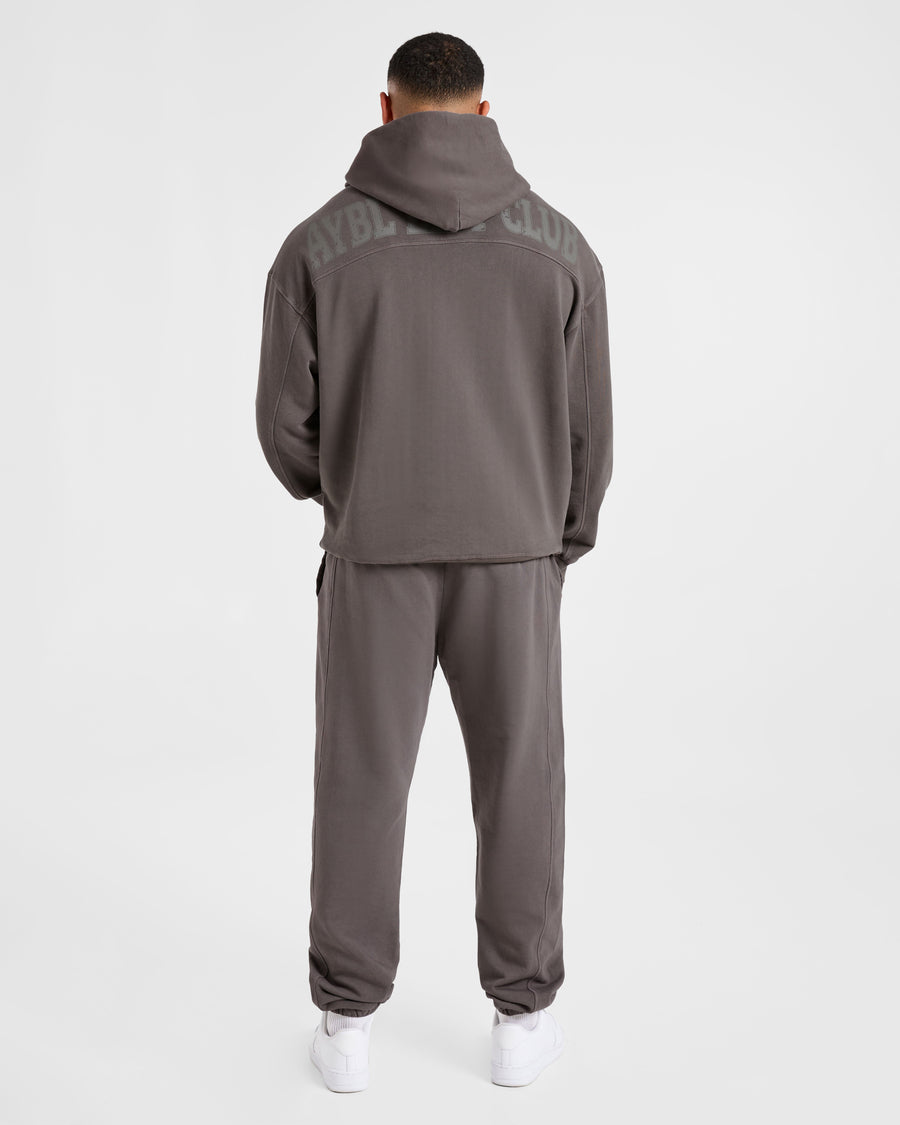 Lift Club Distressed Hoodie - Charcoal
