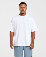 AYBL Strength Club Oversized T Shirt - Blanc/Bleu