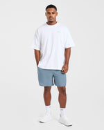 AYBL Strength Club Oversized T Shirt - Blanc/Bleu