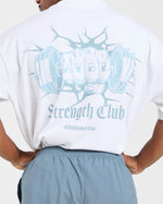 AYBL Strength Club Oversized T Shirt - Blanc/Bleu