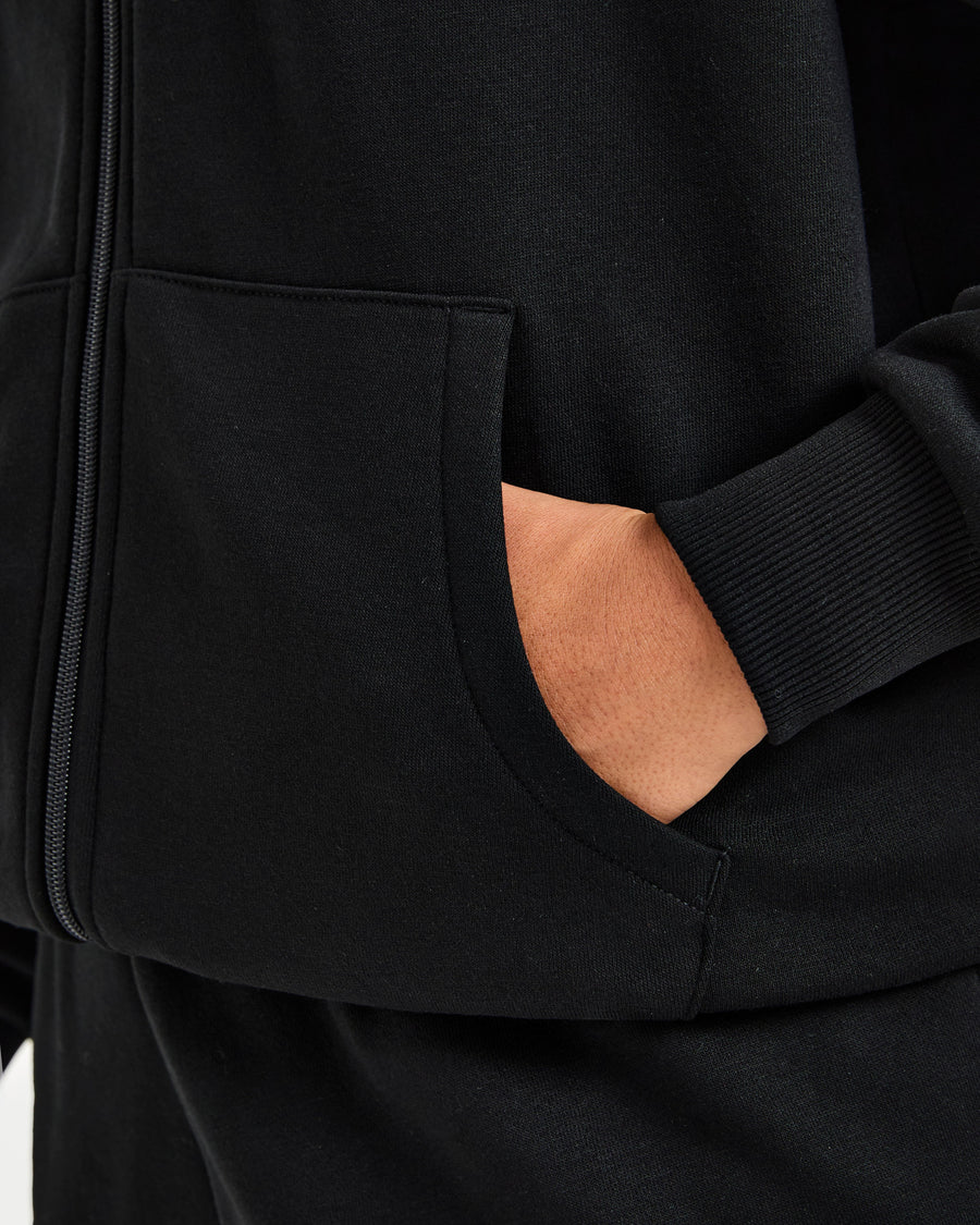 Lifestyle Oversized Zip Up Hoodie - Noir