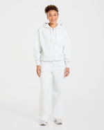 Lifestyle Oversized Zip Up Hoodie - Heather Gris