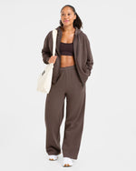 Lifestyle Oversized Straight Leg Joggers - Umber Marron