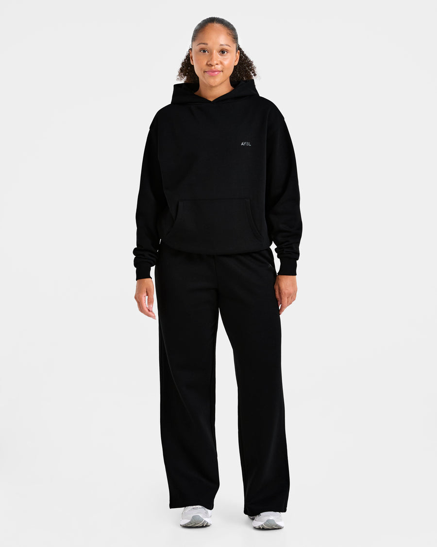 Lifestyle Oversized Straight Leg Joggers - Noir