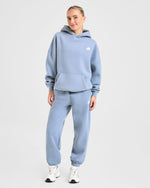 Retro Athletics Oversized Joggers - Vintage Bleu