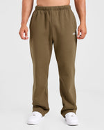Essential Oversized Straight Leg Joggers- Olive Vert