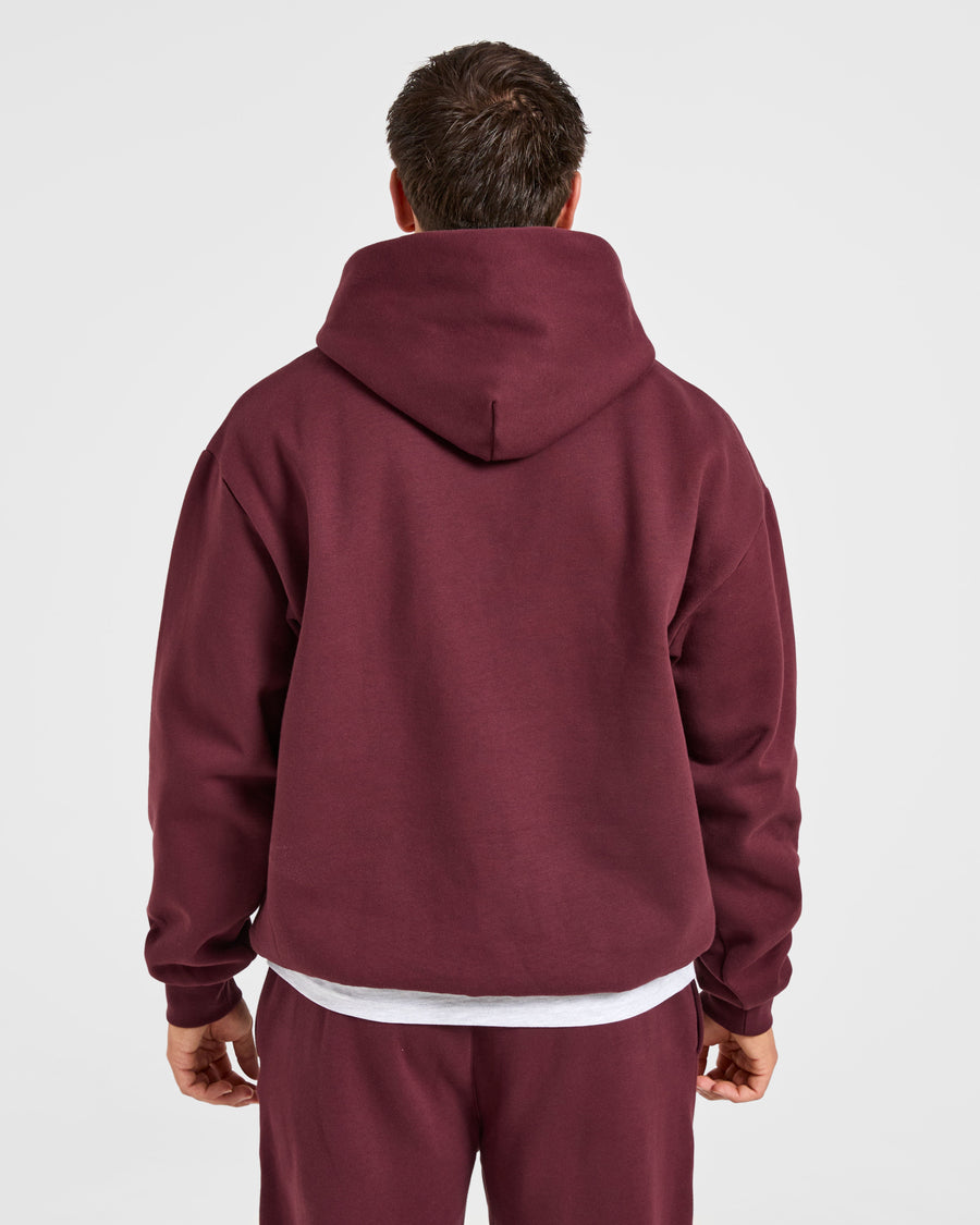 Essential Oversized Hoodie - Burgundy Rouge