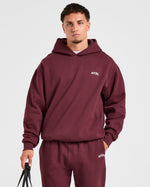 Essential Oversized Hoodie - Burgundy Rouge