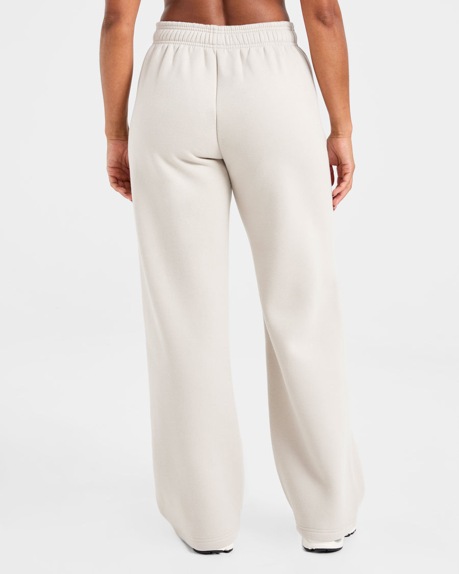 Classic Plush Oversized Straight Leg Joggers - Sand