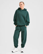 Classic Plush Oversized Joggers - Pine Vert