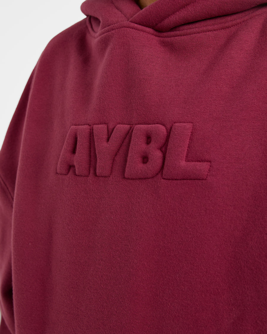 Classic Plush Oversized Hoodie - Muted Raspberry