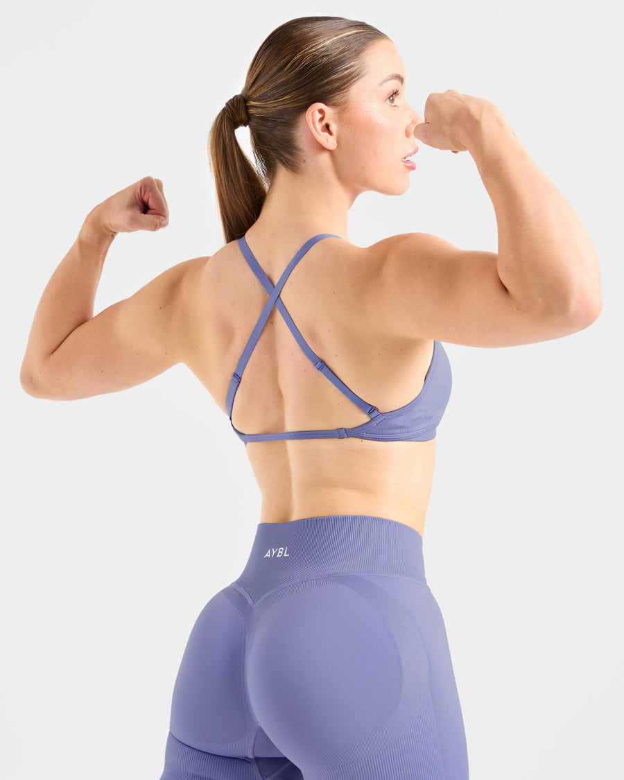 Adapt Seamless Strappy Sports Bra - Iris Bleu