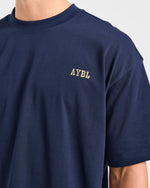 Lifting Essentials Oversized T Shirt - Navy/Jaune