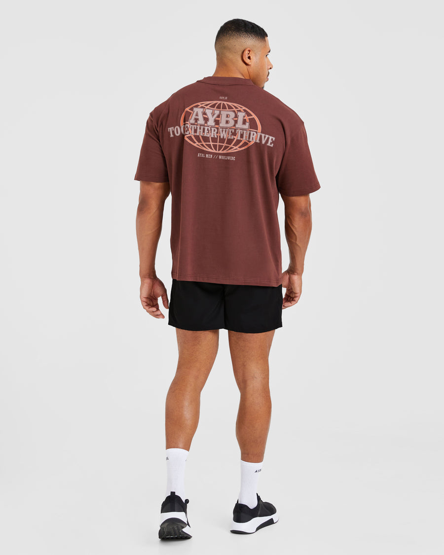 Global Oversized T Shirt - Burnt Rouge