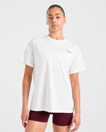 Athletics Club Oversized T Shirt - Off Blanc
