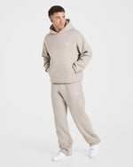 Essential Oversized Straight Leg Joggers - Stone