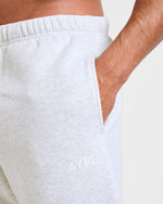 Essential Oversized Straight Leg Joggers - Gris Marl